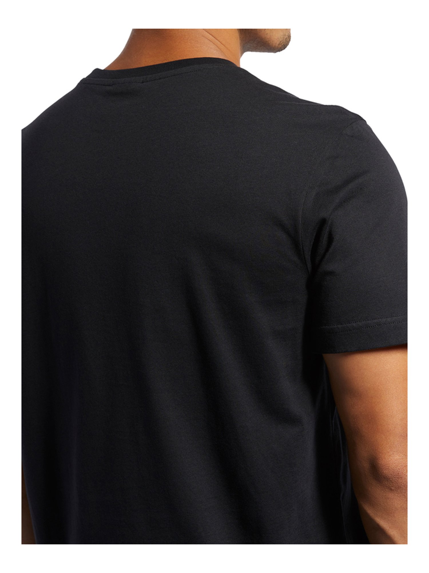 Reebok Black Cotton Regular Fit Printed T-Shirt