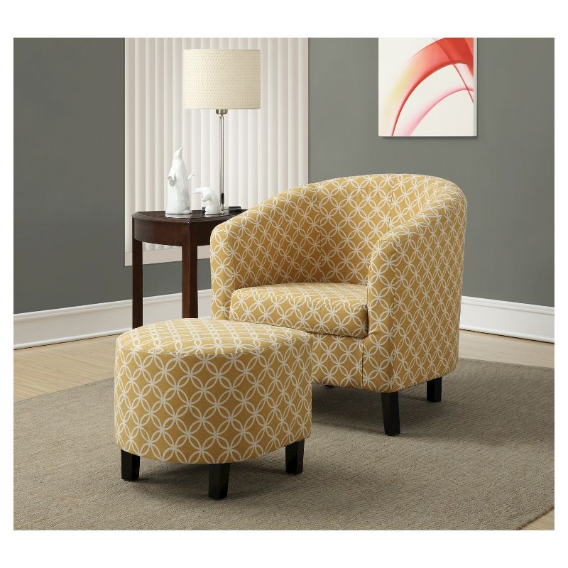 Accent Chair and Ottoman Yellow - EveryRoom