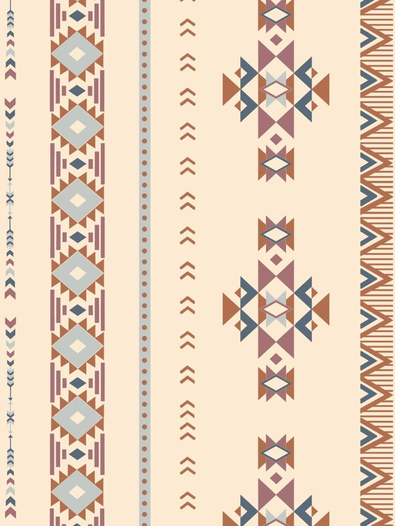 SPACES DRAPE STORY Boho Digital Print Beige Polyester 5 ft Window Curtains - Set of 2