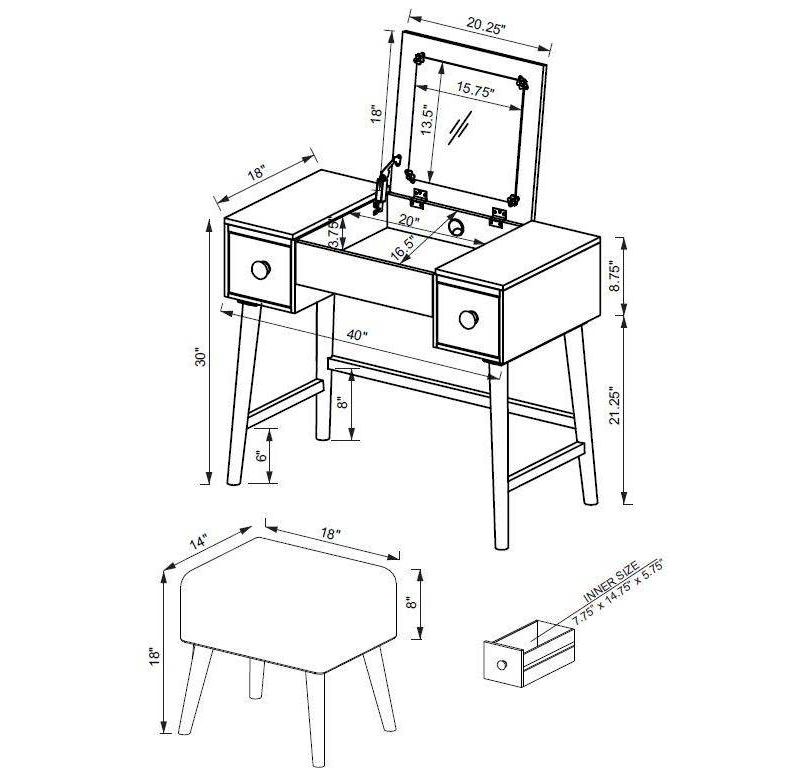 Salisbury Vanity w/Mirror White - Chique